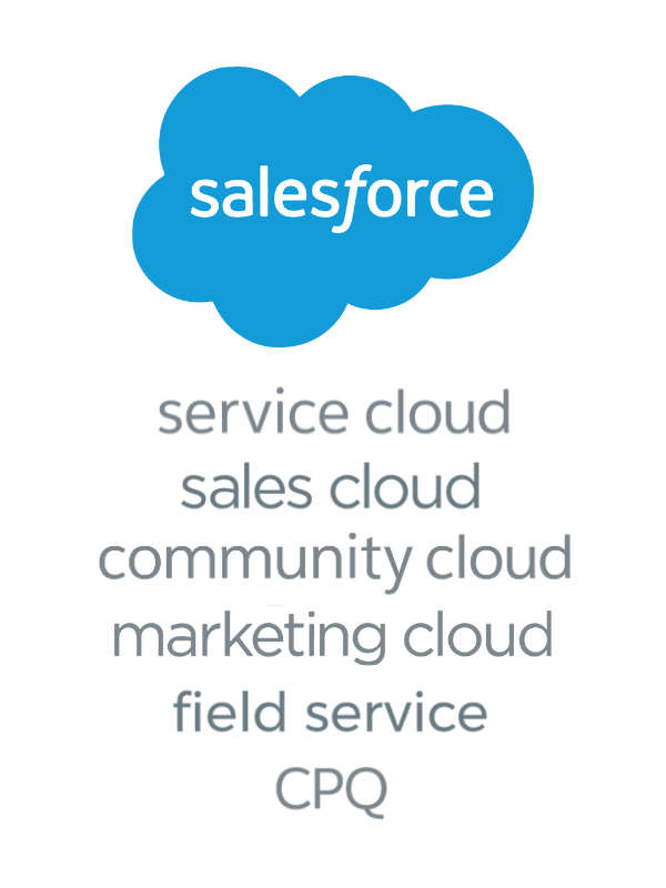 Salesforce : Service Cloud, Sales Cloud, Community Cloud, Marketing Cloud, Field Service, CPQ