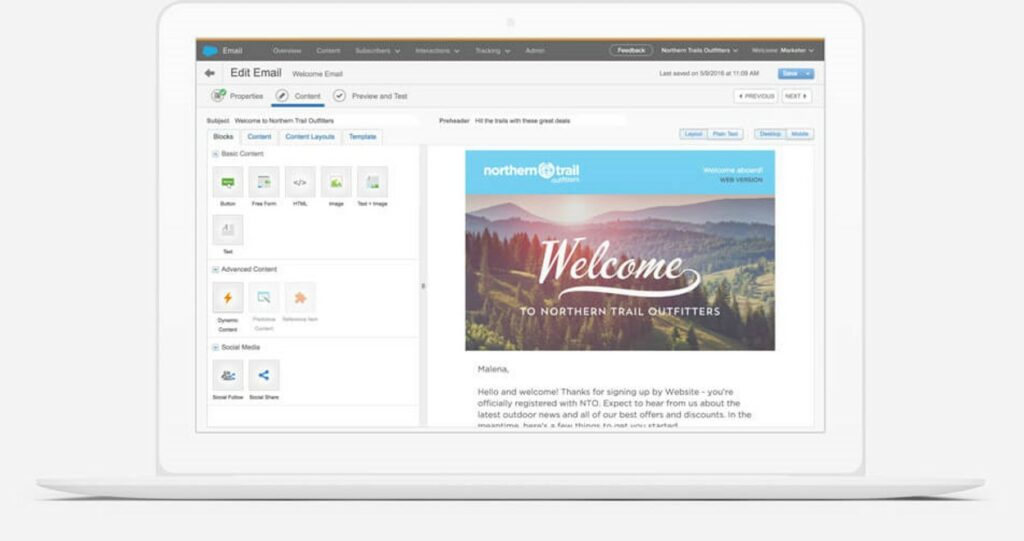 Salesforce Marketing Cloud Screenshot