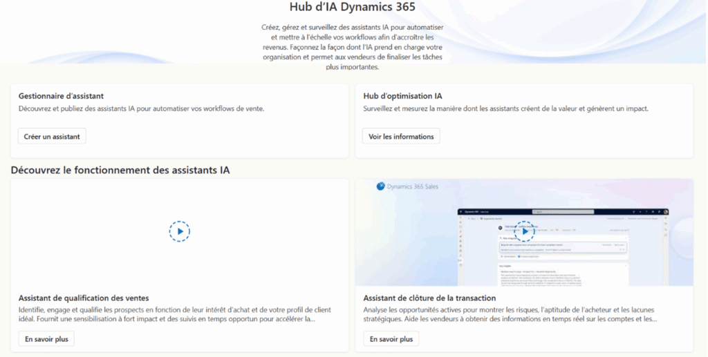 Hub d'IA Dynamics 365 - Wave 2 2025 Microsoft Dynamics 365